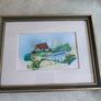 Framed small picture of Cottage , Stitch Patterns - hand coloured Format Needlework Embroidery Crafts. Image 7