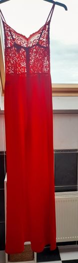 Red wide legged jumpsuit,