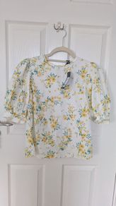 New look yellow and white floral top