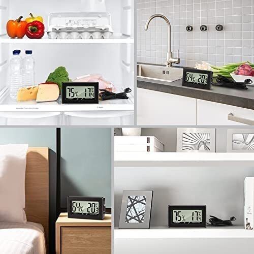 FREE EXPRESS SHIPPING Digital Thermometer Hygrometer with Probe Thermometers Temperature Humidity Gauge Meter for Reptile Incubator Poultry Office Living Room 3PCS