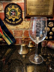 Personalised Dublin Fire Brigade Wine Glass