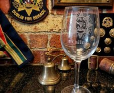Personalised Dublin Fire Brigade Wine Glass