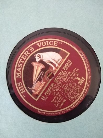Antique book with 12 his master voice records