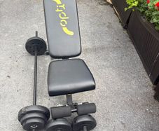 Adjustable Weight Bench Set, Barbell, Dumbbells and 37.5kg Weights Great Condition