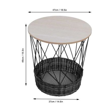BRAND NEW Modern Coffee Table Storage Basket Round Hollow Side Table Home Living Room Decoration Storage Table Home Furniture