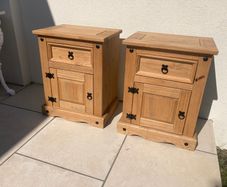 Bedside Lockers x 2 - Pine