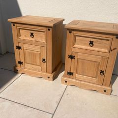 Bedside Lockers x 2 - Pine
