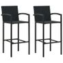 3 Piece Garden Bar Set Poly Rattan Black Image 5