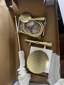 Brushed brass shower kit