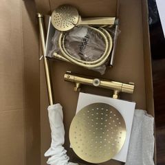 Brushed brass shower kit
