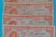 Irish 1966 &amp;68 X 5 Lavery ten shilling banknote in used condition