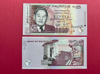 Mauritius. 25. Rupees  1999  Pick 49a.  ( Uncirculated )