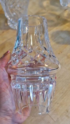 Rare Vintage Waterford Crystal Lismore Hurricane Fairy Lamp Candle Holder