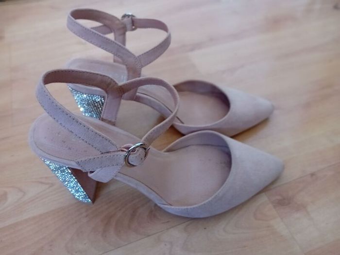 Glitter Block Heels UK4