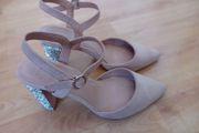 Glitter Block Heels UK4