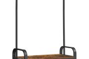 Coat Rack, Coat Stand with Shoe Storage Bench, 4-in-1 Design, with 9 Removable Hooks, a Clothes Rail, for Hallway, Entrance, 33.7 x 77 x 183 cm, Industrial, Rustic Brown and Black (FREE POSTAGE)