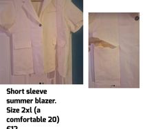 cream short sleeve blazer