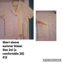 cream short sleeve blazer