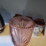 vintage heavy pink/amber glass vase Image 2