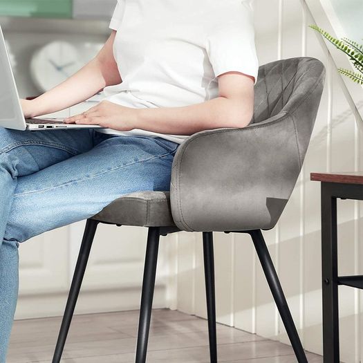 Set of 2 Velvet Dining Chairs Modern Kitchen Chairs - Free Delivery Nationwide