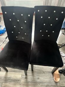 2 Black Dining Chairs