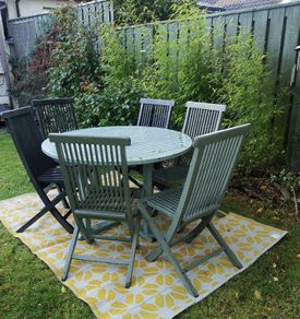 Garden table and chairs check ad  description for pricing