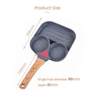 BRAND NEW 2 Hole durable Non-stick Omelet Pan pots with a thick bottom Cooking Pot Cookware