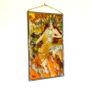 Vintage Art Nouveau Style Hand Painted and stained glass Glass Panel Image 7