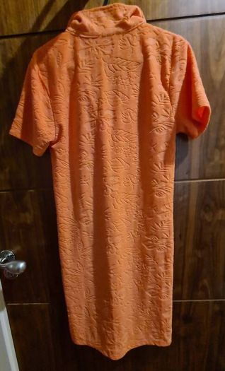 Pretty Coral Terry Towel Dress