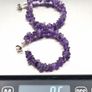 925 Sterling Silver & Amethyst Hooped Earrings Image 9