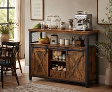 Kitchen Sideboard Cabinet with Sliding Barn Doors