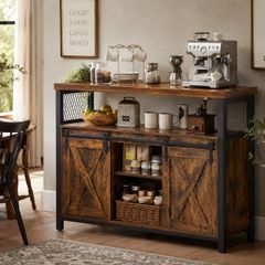 Kitchen Sideboard Cabinet with Sliding Barn Doors