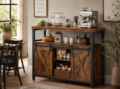 Kitchen Sideboard Cabinet with Sliding Barn Doors