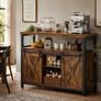 Rustic  Farmhouse Sideboard Cabinet with Sliding Barn Door Image 2