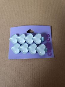 Pair of blue hearth hair clips