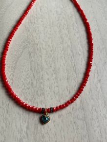 Red/ Orange Beaded Necklace