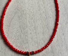 Red/ Orange Beaded Necklace