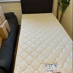 single bed and headboard / new