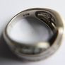 Vintage 925 Sterling Silver Crossover Ring with Stone Setting size M - 5,1g Image 7