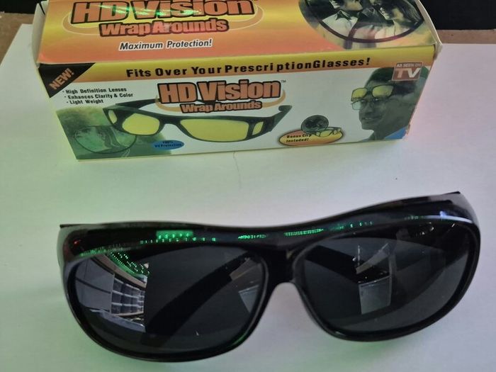 HD Vision Wrap Around Sunglasses - Fits over prescription glasses