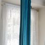 Teal Velvet Eyelet Curtains Image 2