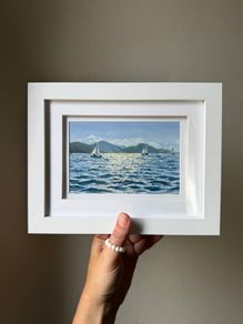 Original Handmade Framed Wall Art | Coastal Home Decor | Small framed painting | Sailing Ocean Decor
