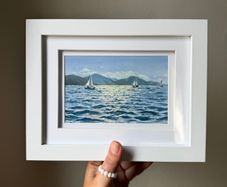 Original Handmade Framed Wall Art | Coastal Home Decor | Small framed painting | Sailing Ocean Decor