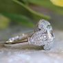 Art Deco Vintage Style Crystal Silver Ring Image 2