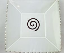 Stephen Pearce Brown Spiral 26cm Square Dish