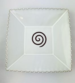 Stephen Pearce Brown Spiral 26cm Square Dish