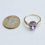 Vintage 9ct Gold Amethyst & Diamond Cluster Ring Image 4