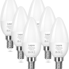 FRE P&P E14 LED Light Bulb, Small Edison Screw SES Candle Bulbs, 4.9W 470lm, 40W Equivalent E14 Bulb, Warm White 2700K E14 LED Bulb, Energy Saving Candle Light Bulbs, Non-dimmable, Pack of 6
