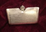 RODO Silver Metal Evening Box Clutch Handbag