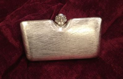 RODO Silver Metal Evening Box Clutch Handbag
